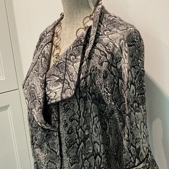 BCBGMAXAZRIA Snakeskin Silk Long Sleeve Dress - Picture 10 of 14